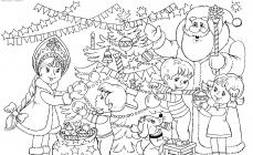 Coloring New Year's Christmas tree
