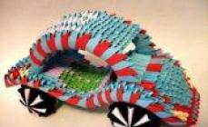 Origami pappersmaskin för barn Pappers origami maskin racing steg för steg