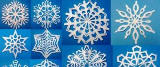Hermosos copos de nieve hechos de papel: diagramas y plantillas para recortar copos de nieve con sus propias manos