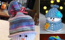 DIY frotté snögubbar eller hur man gör nyårs souvenirer för vänner